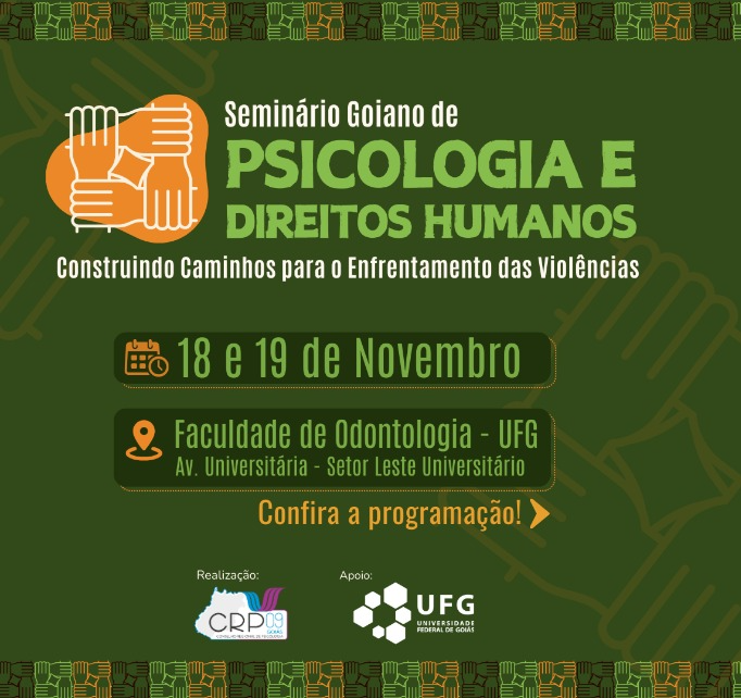 Abertas as inscrições para o Seminário Goiano de Psicologia e Direitos Humanos