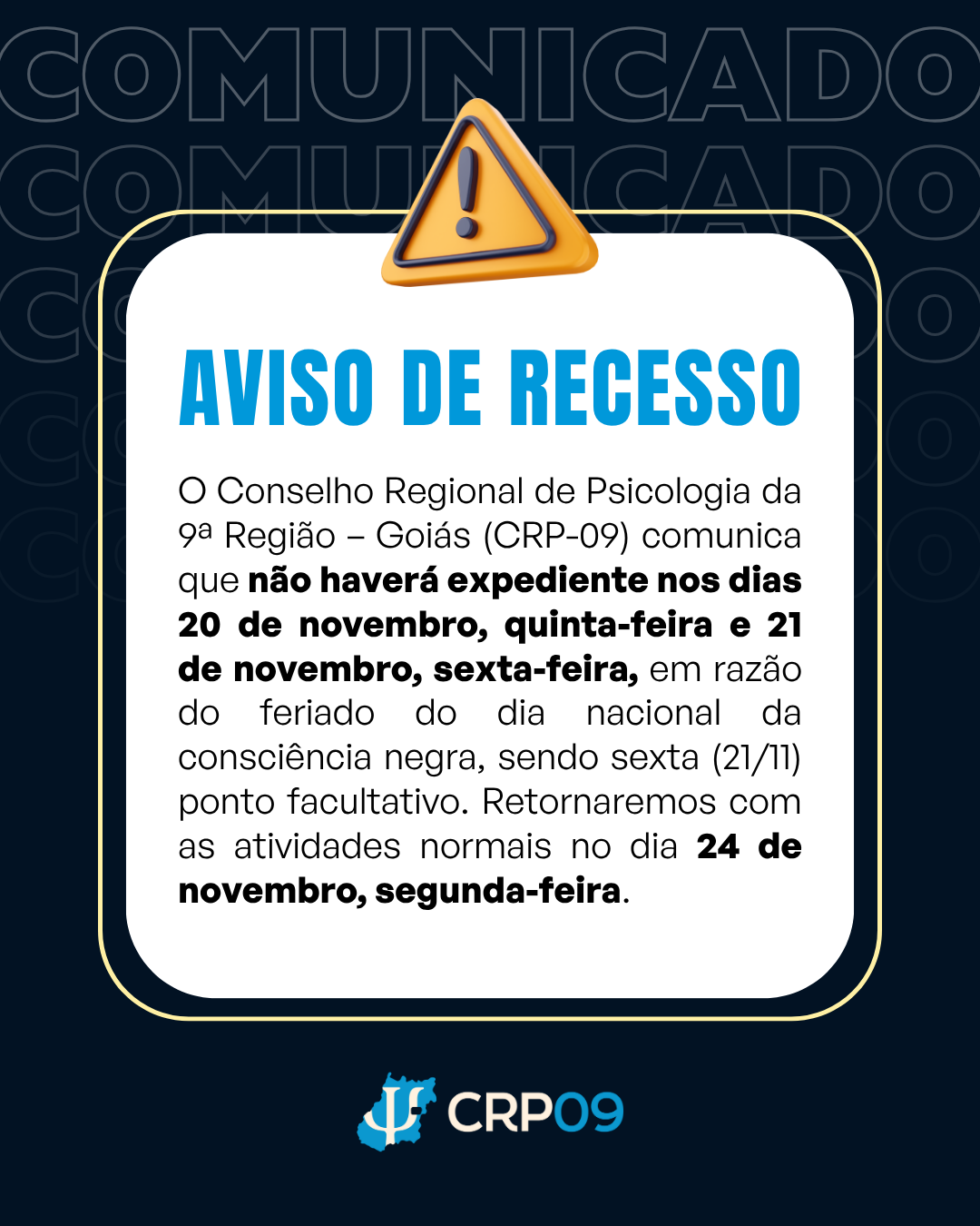 Aviso de Recesso