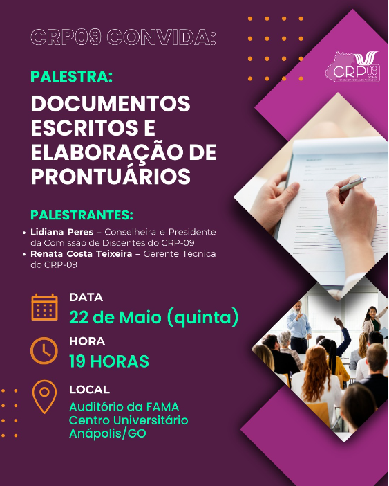 Abertas as inscrições para a Palestra 