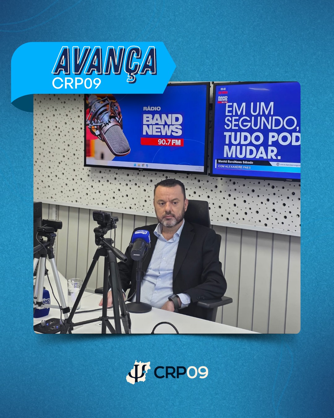 Conselheiro Fernando Gobatto da entrevista na Rádio BandNews
