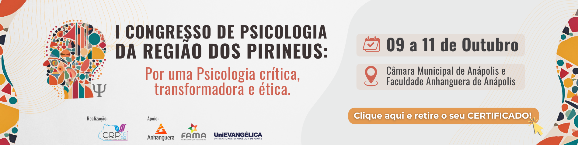 I Congresso de Psicologia da Região dos Pirineus - certificado