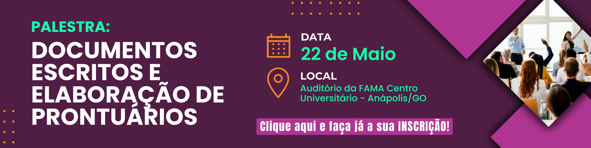 PALESTRA:  Documentos Escritos e Elaboração de Prontuários - inscricao