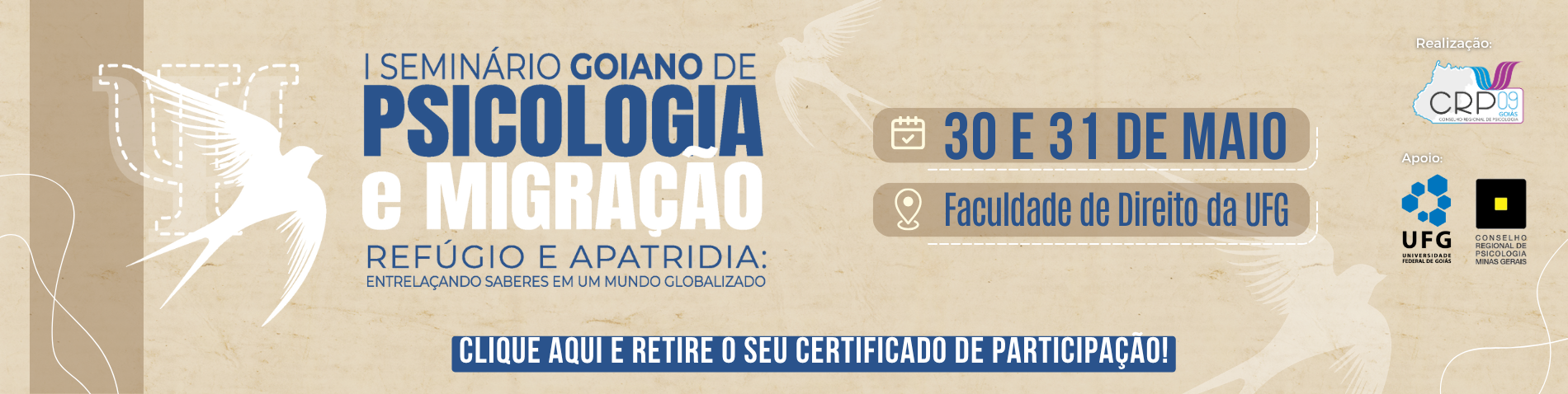 I SEMINÁRIO DE PSICOLOGIA E MIGRAÇÃO, REFÚGIO E APATRIDIA - certificado