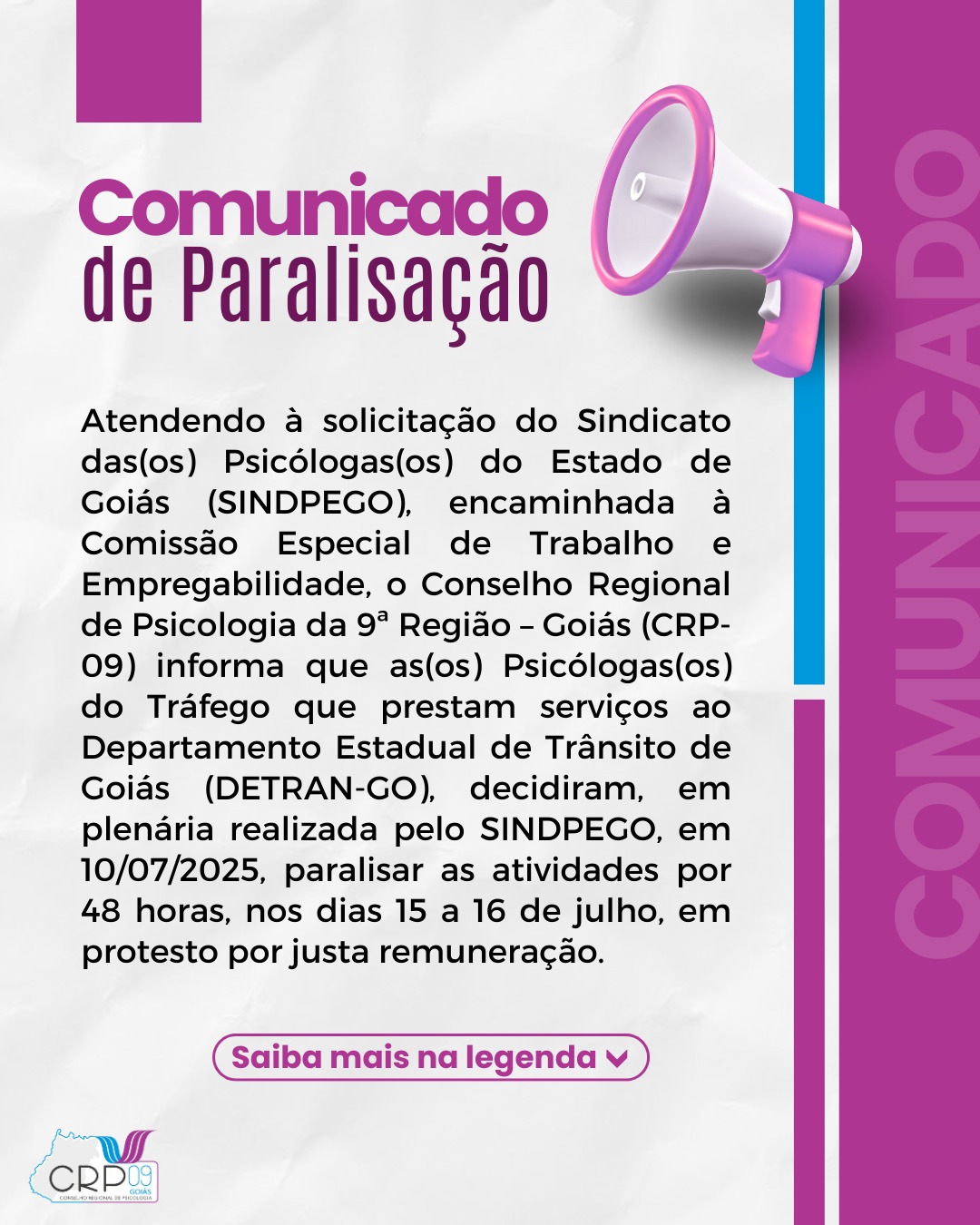COMUNICADO PARALISACAO PSIS TRAFEGO