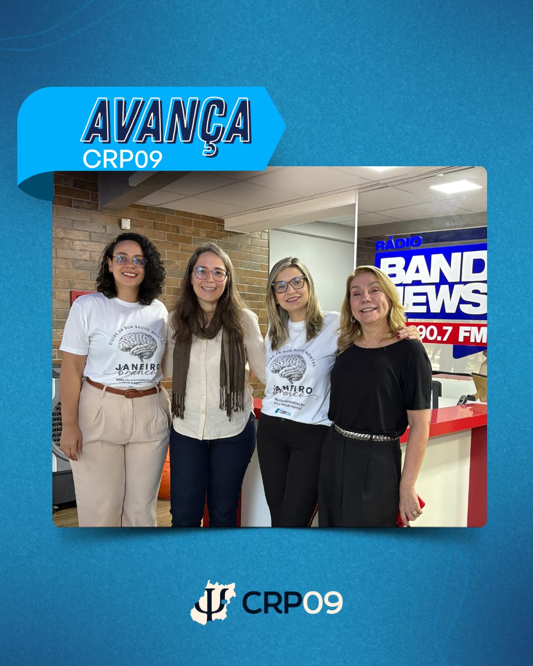 CRP09 dá entrevista na rádio BandNews, trazendo para o centro do debate o Janeiro Branco
